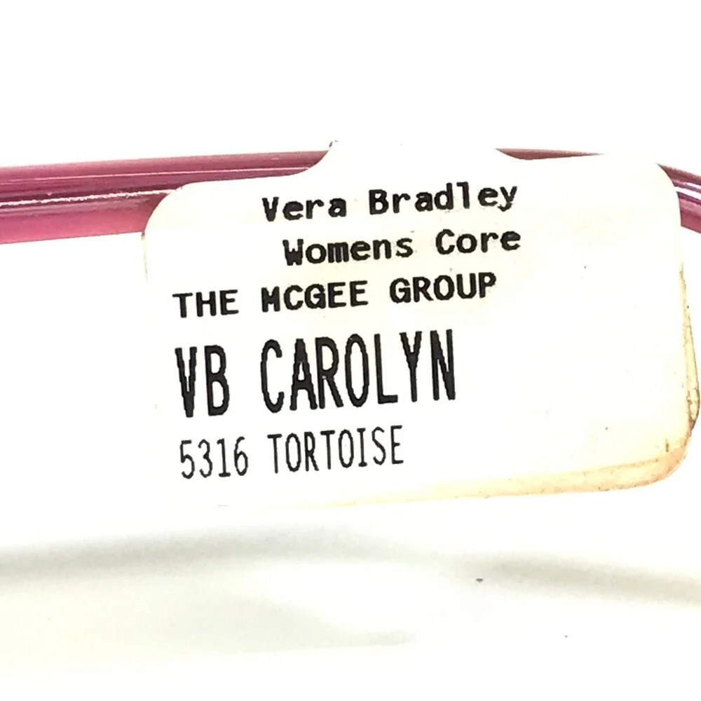 Vera Bradley Eyeglasses Frames Carolyn PYP Tortoise Pink Cat Eye 53-16-135